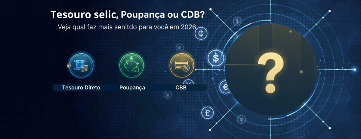 Poupança, CDB ou Tesouro Selic? Onde Rende Mais R$ 1.000 em 2026